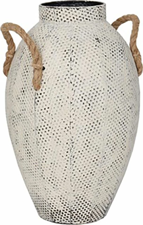 Vazo dekorative Cupi, metalike, e bardhë, 20x20x33cm