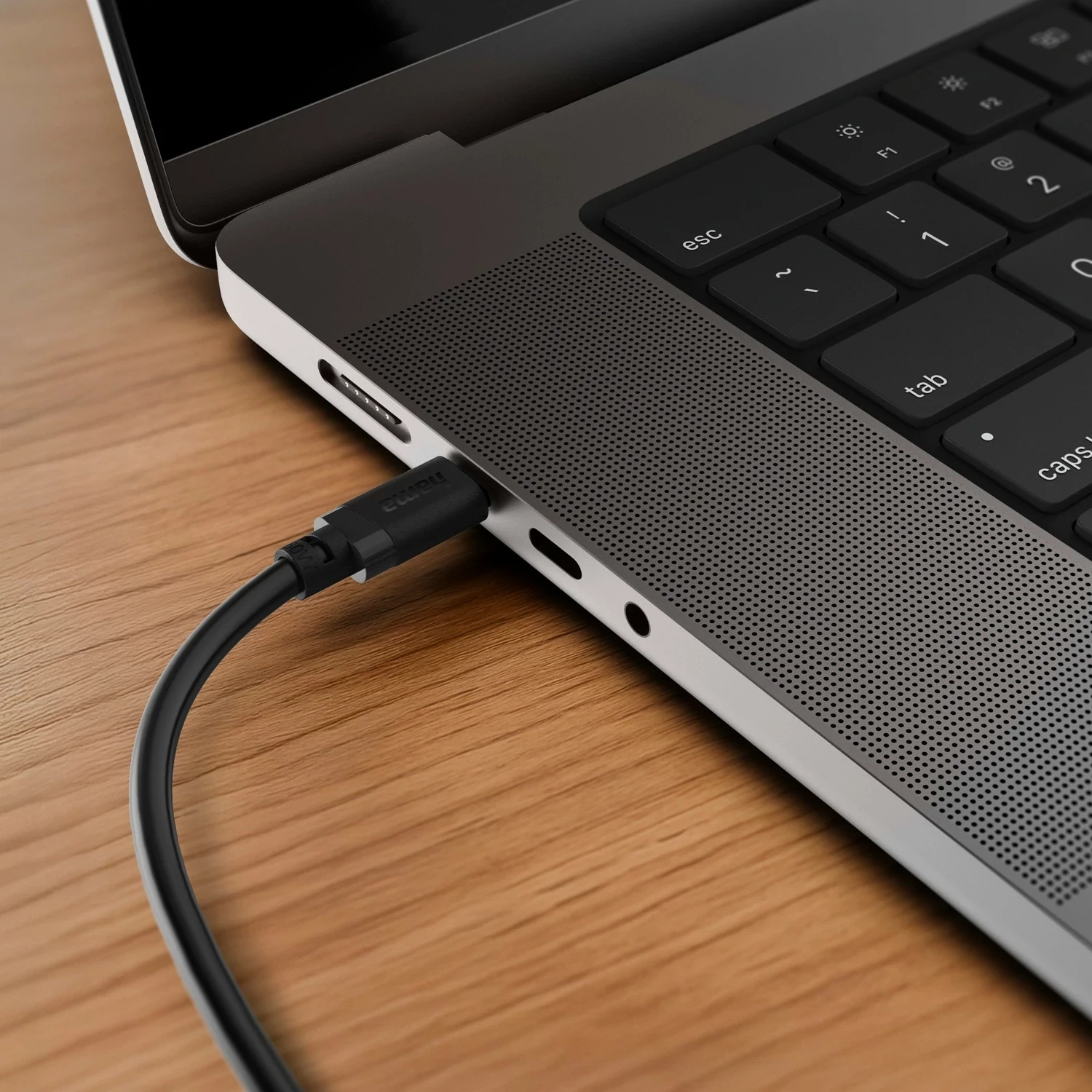 Kabllo Hama USB-C në USB-C, 2 m, PD 60W, e zezë