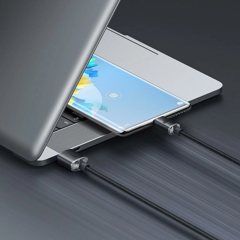 Kabllo USB Baseus Crystal Shine CAJY000401 USB-A në USB-C 1.2 m 100W, e zezë (1 copë)