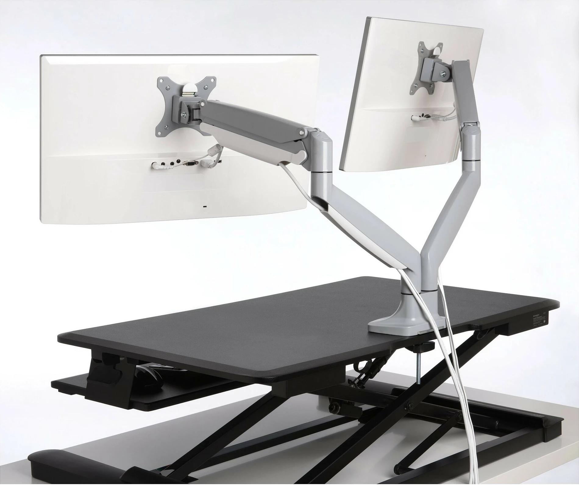 Krah monitori i dyfishtë Kensington One-Touch, 13-32", rregullim lartësie, argjendtë