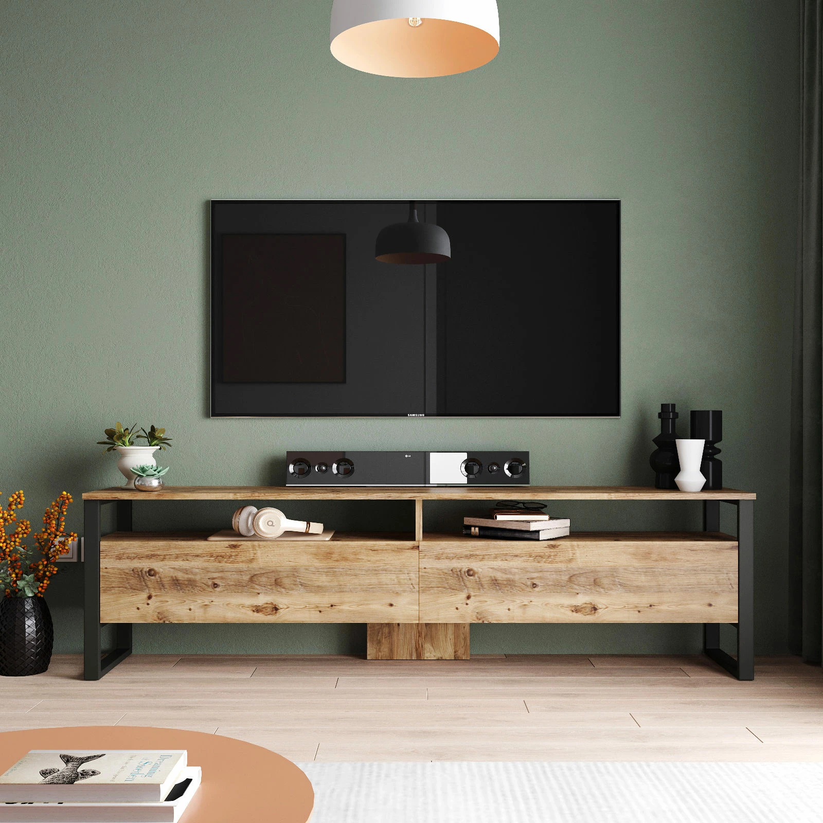 Konsolë TV Hanah Home, ngjyrë Atlantic Pine, Ml19-A