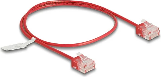 Kabllo rrjeti DeLOCK RJ45 Cat6 UTP Ultra Slim 0.5 m, e kuqe