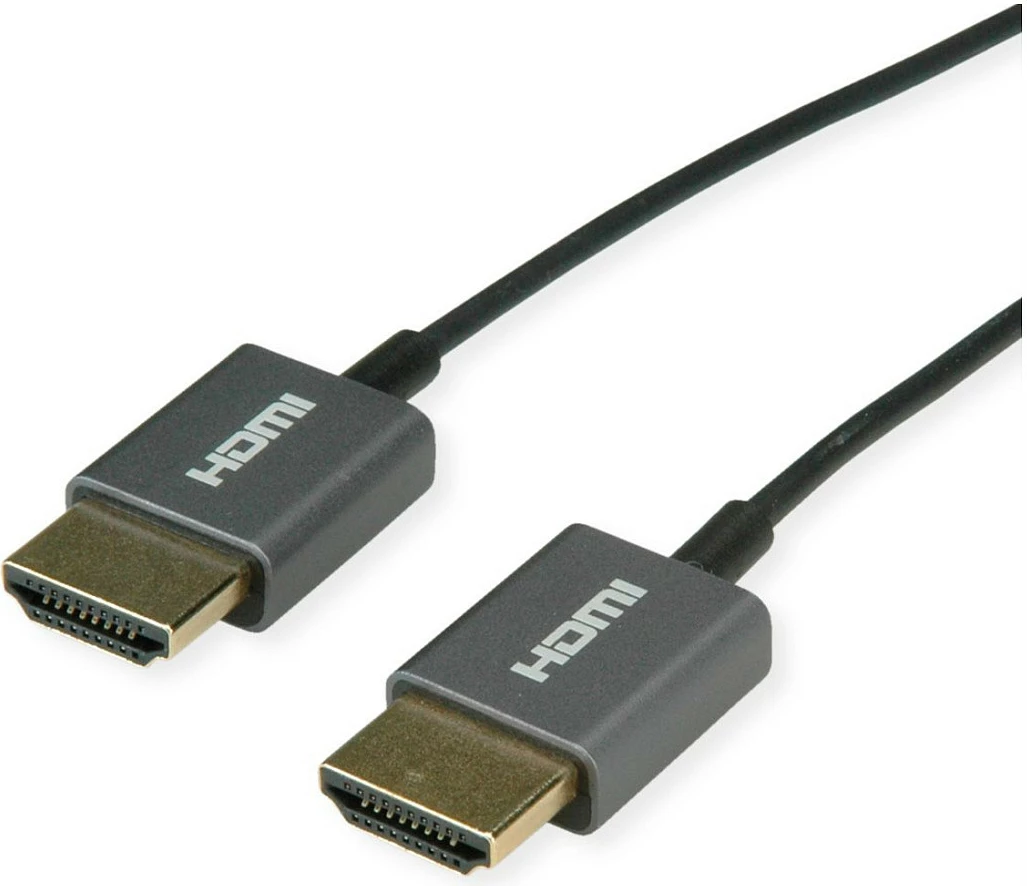 Kabllo HDMI ROLINE 4K Ultra HD 2 m, HDMI 2.0, ultra-slim, Ethernet/HDR, e zezë