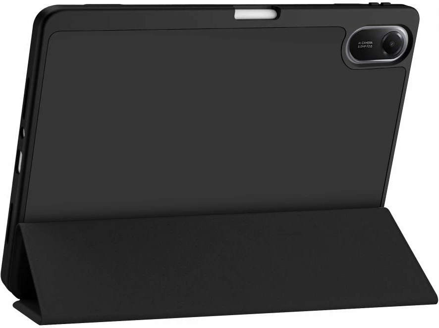 Këllëf flip Tech-Protect SmartCase Pen për Xiaomi Redmi Pad 2 11.0\", silikon mat, me mbajtëse stilolapsi, i zi