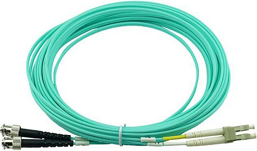 Kabllo patch fibër optike BlueOptics LC-ST OM3, 0.5 m, aqua