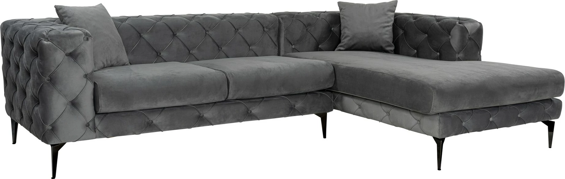 Këndare Atelier del Sofa Como Eco, e djathtë, anthracite, e zezë