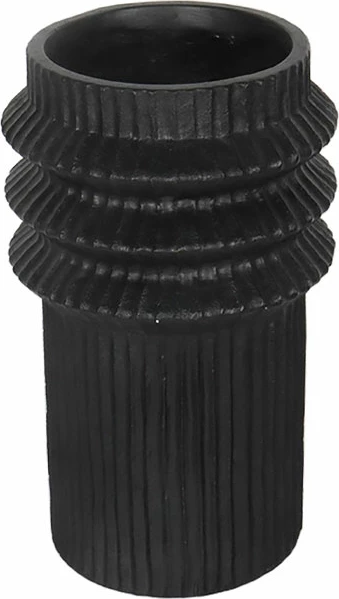 Vazo HELIX, e zezë, 25.5x25.5x42.5cm, MgO