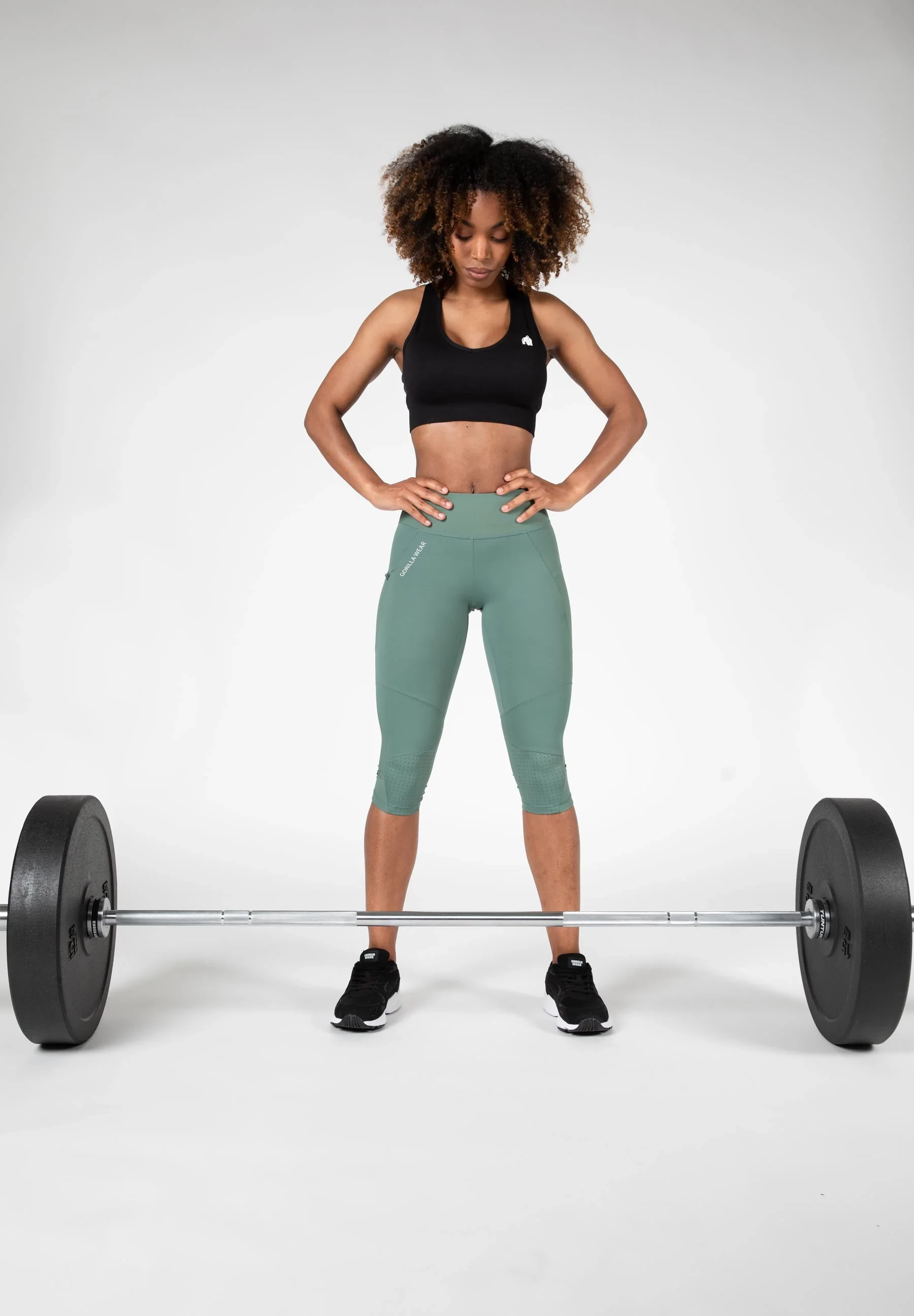 Monroe Cropped Leggings - Green [Madhësia: L]