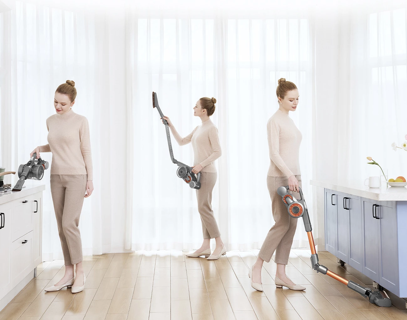 Fshesë me korrent pa kabllo JIMMY H9 Pro, 600 W, 0.6 L, gri/portokalli, me ekran LED