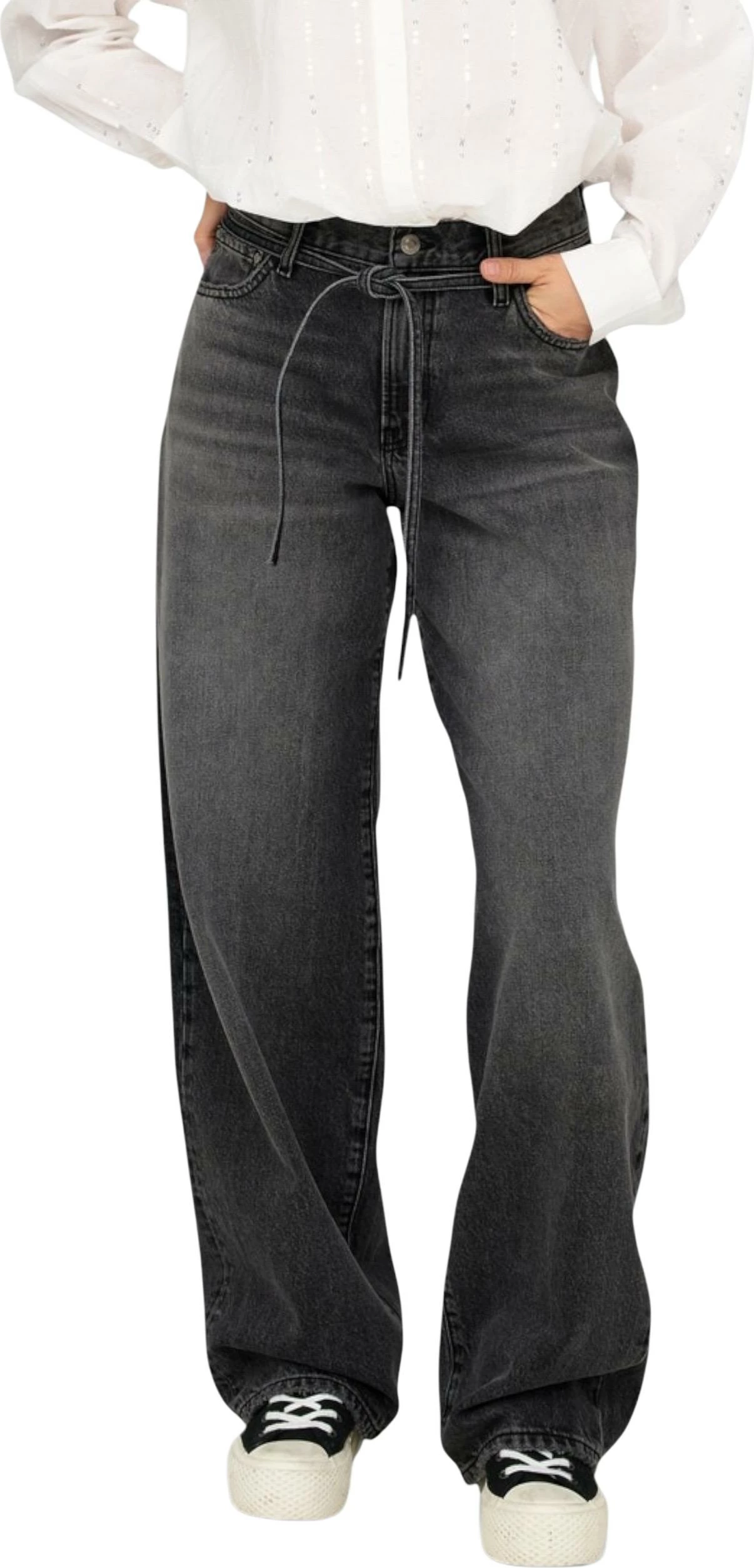 Xhinse për femra Only ONLGIANNA MW Straight DNM DOT980, të zeza
