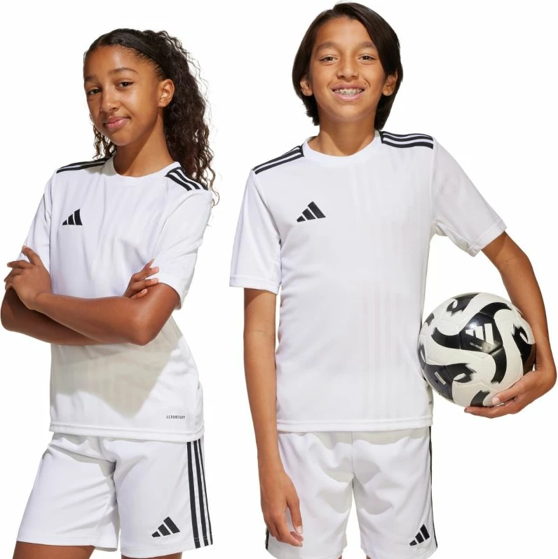 Fanellë futbolli për fëmijë adidas, e bardhë