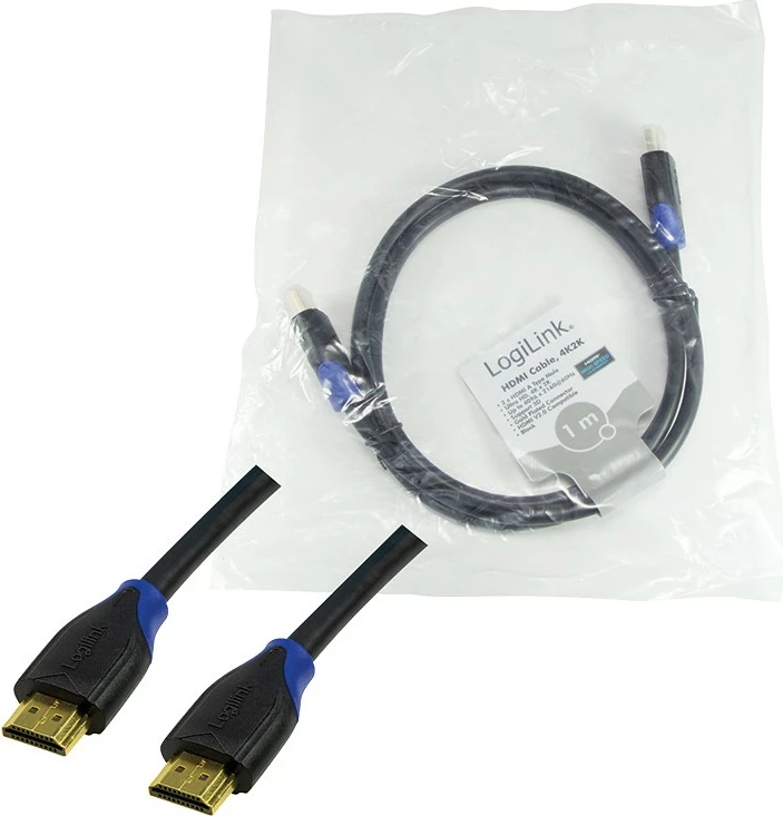 Kabllo HDMI LogiLink CH0061, 1m, 4K, 3D, e zezë