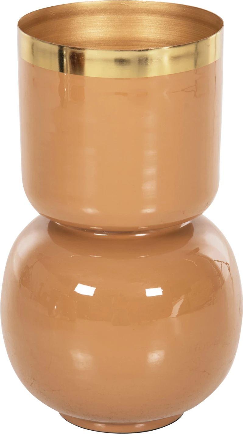 Vazo tavoline LINGON FH4233.09 metalike, ngjyrë salmon-ari, Φ21x37.5H cm