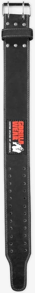 Gorilla Wear 4 Inch Leather Lifting Belt - Black [Madhësia: S/M]