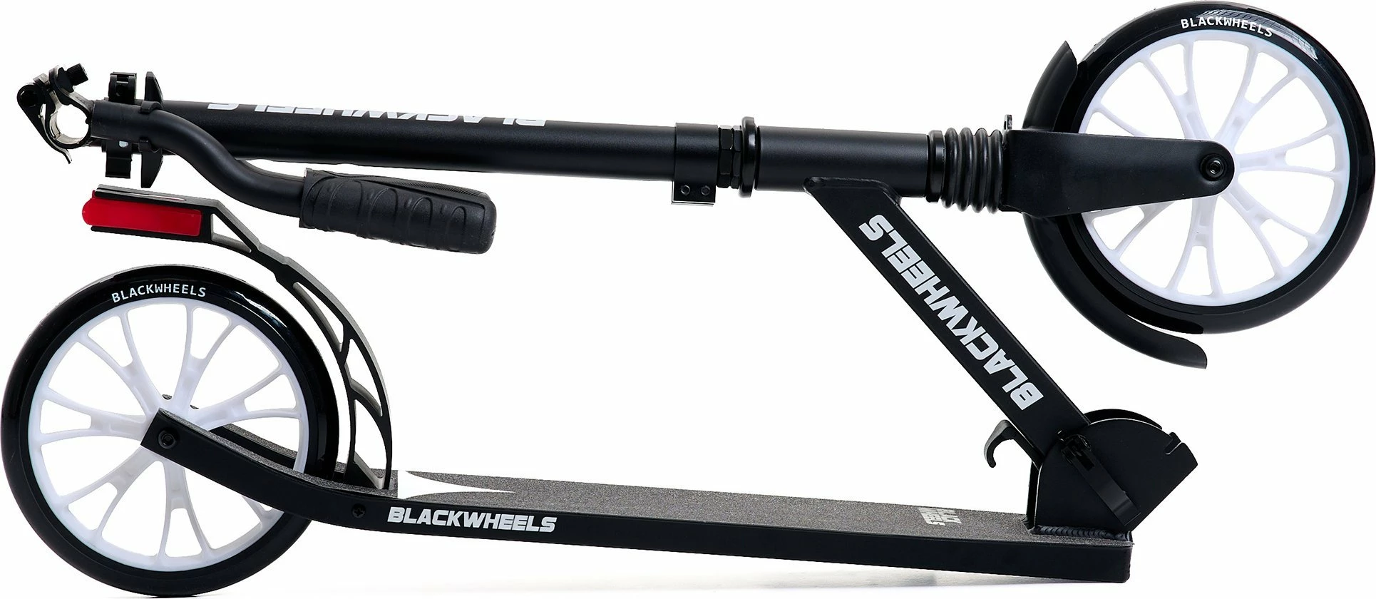 Trotinet Blackwheels Zoom, rrota 200 mm, i palosshëm, ABEC-7, timon i rregullueshëm 95-105 cm, deri 100 kg, i zi