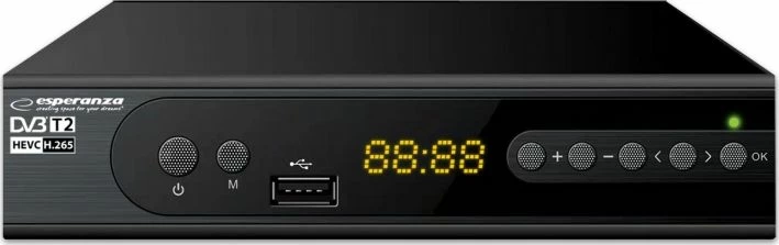 Dekoder TV Esperanza EV106P DVB-T2/HEVC Full HD, HDMI, 2xUSB, i zi