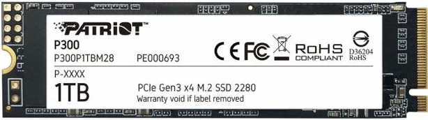 SSD Patriot P300 P300P1TBM28 1TB M.2 NVMe PCIe Gen3 x4 (2280)
