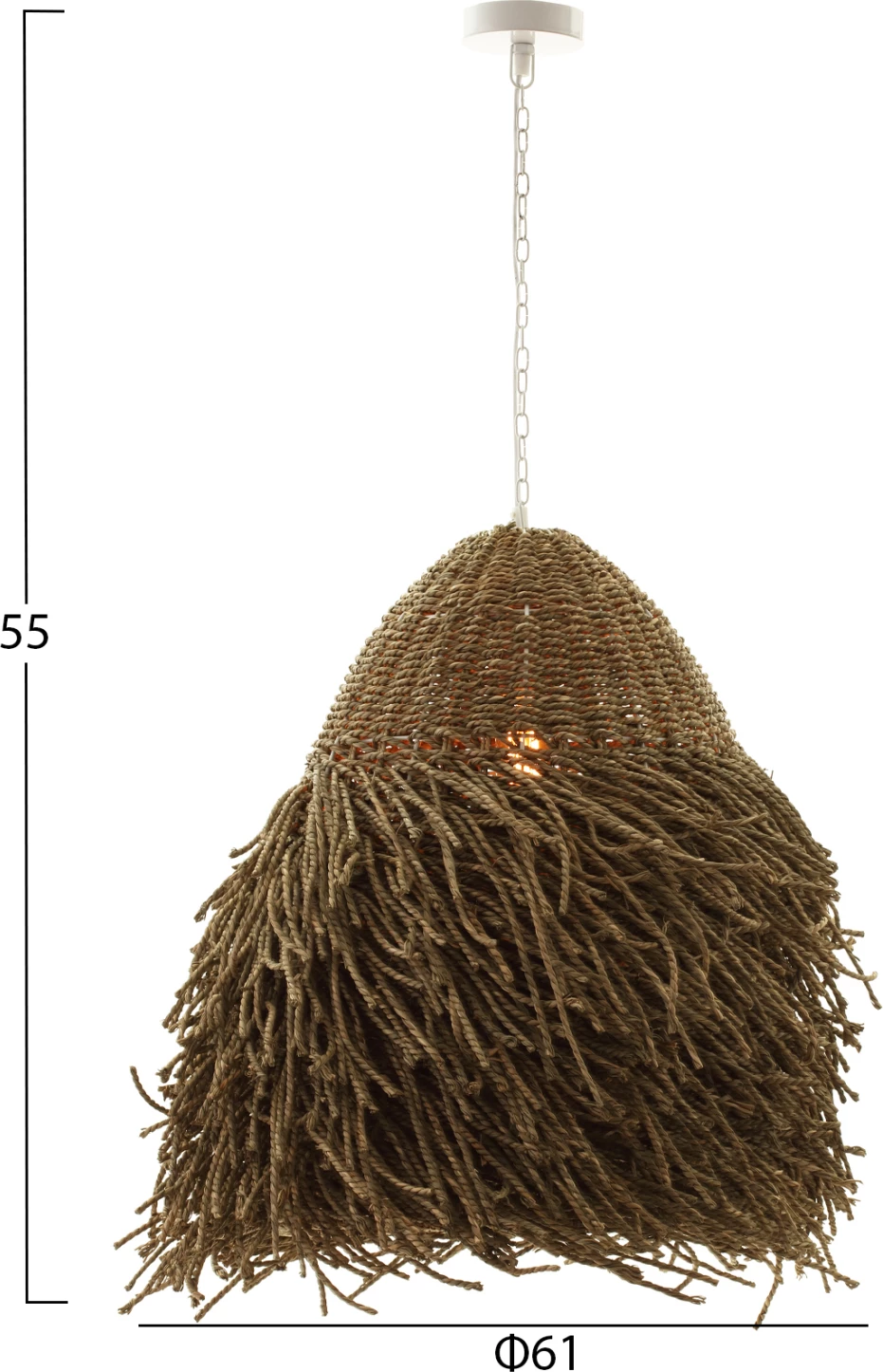 Llambë varëse tavani FH4348, ngjyrë natyrale, Φ54x56-140H cm