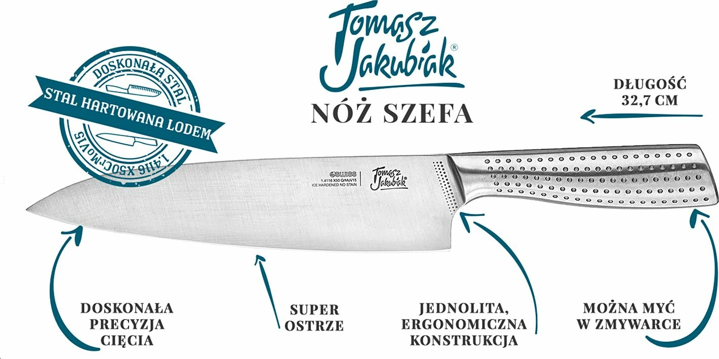 Set thikash kuzhine 4Swiss Tomasz Jakubiak, thikë shefi 200 mm + qërues Asia, 2 copë