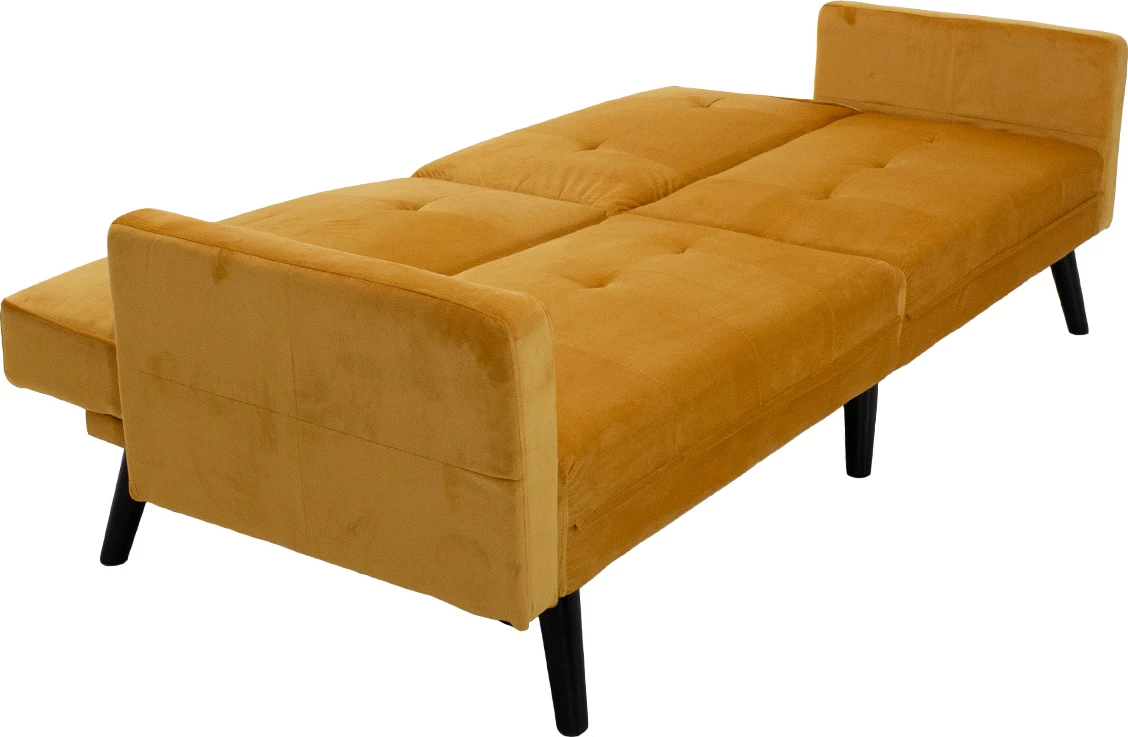 Divan - krevat Dream me stol kadife ngjyrë e verdhë 209x157x80cm