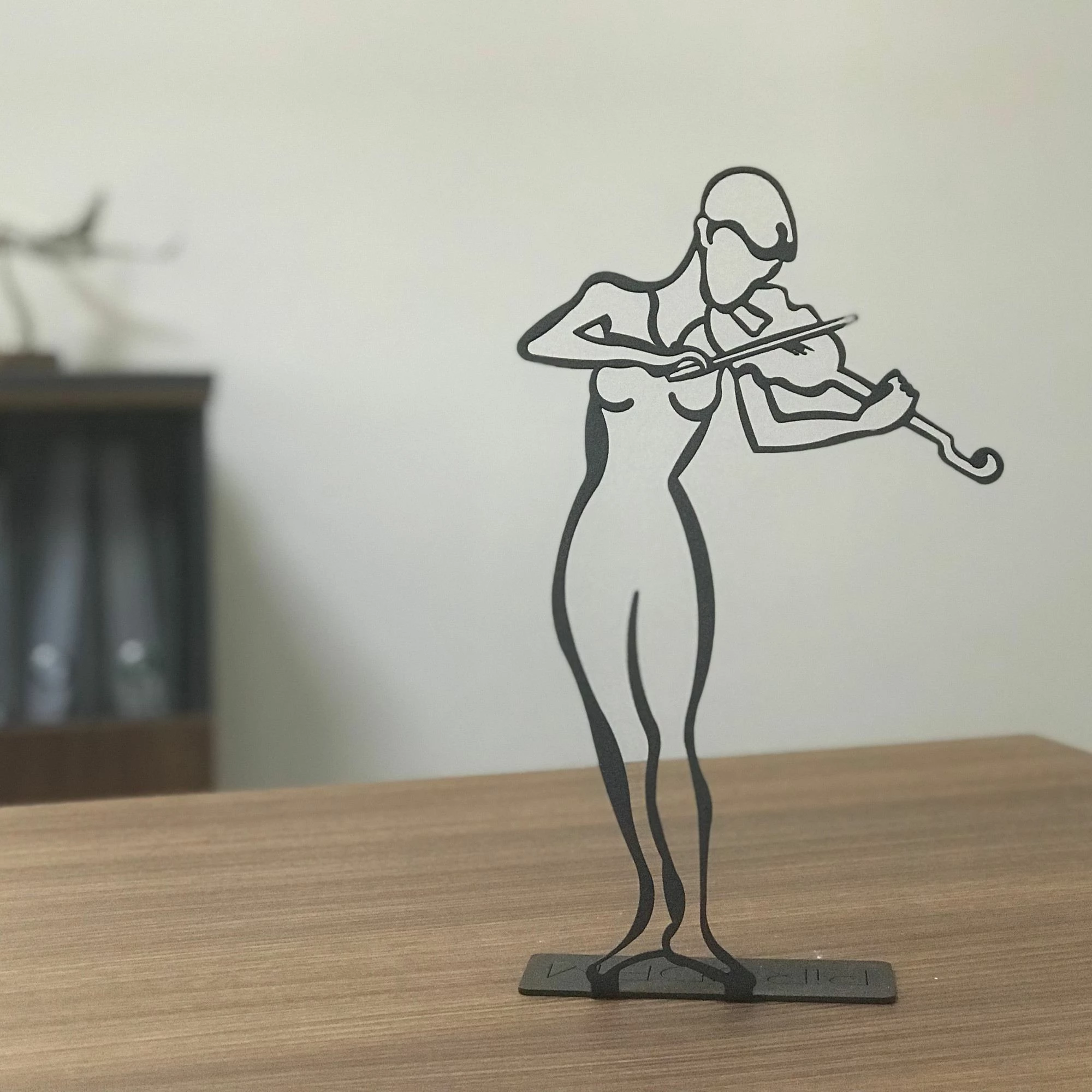 Objekt dekorativ Aberto Design, violinist, ngjyrë e zezë, 19x30cm