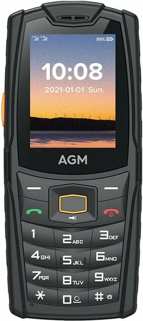 Celular AGM M6, Bar, Dual SIM, 6.1 cm (2.4"), 0.3 MP, 2500 mAh, Ngjyrë e zezë
