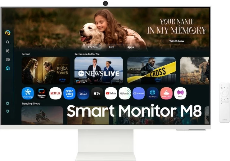 Monitor smart Samsung Smart Monitor M8 LS32FM801UUXDU 32\" 4K UHD VA 60Hz, i bardhë