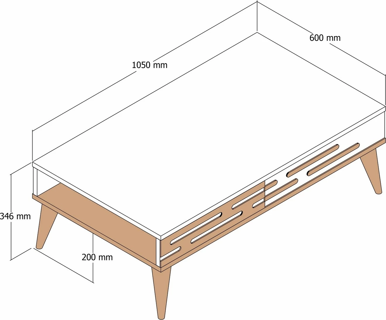 Tavolinë kafeje Hanah Home, Valensiya, e bardhë