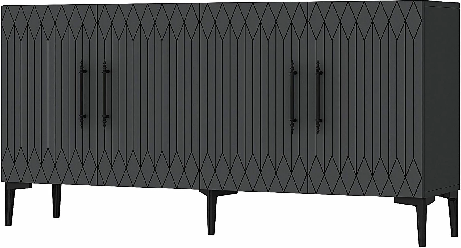 Konsol Skye Decor, ngjyrë antracit, Ressi