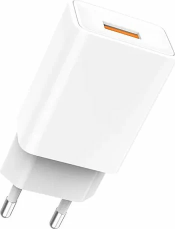 Karikues muri Denmen DC01 12W 2.4A, 1x USB-A + kabllo USB-C, i bardhë (set)