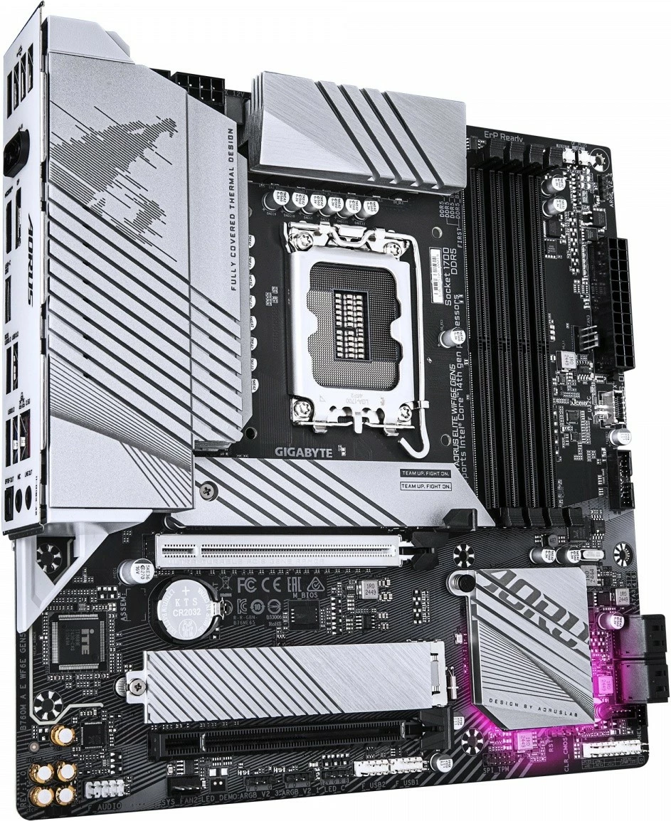 Pllakë amë, Gigabyte, B760M AORUS ELITE WiFi6E GEN5, LGA1700, 4x DDR5, PCIe 5.0, 2x M.2, LAN 2.5GbE, Wi‑Fi 6E, mATX