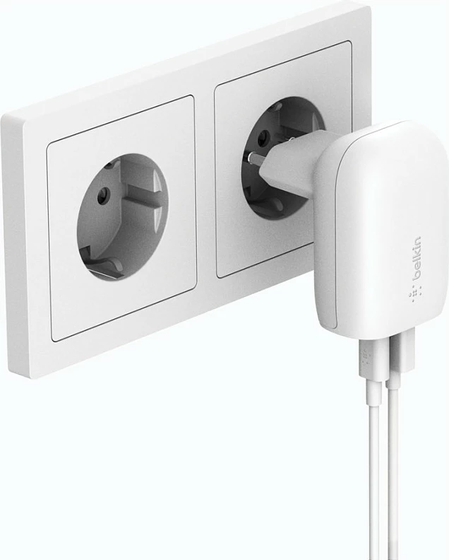 Karikues Belkin 37W me USB-C + USB-A, i bardhë