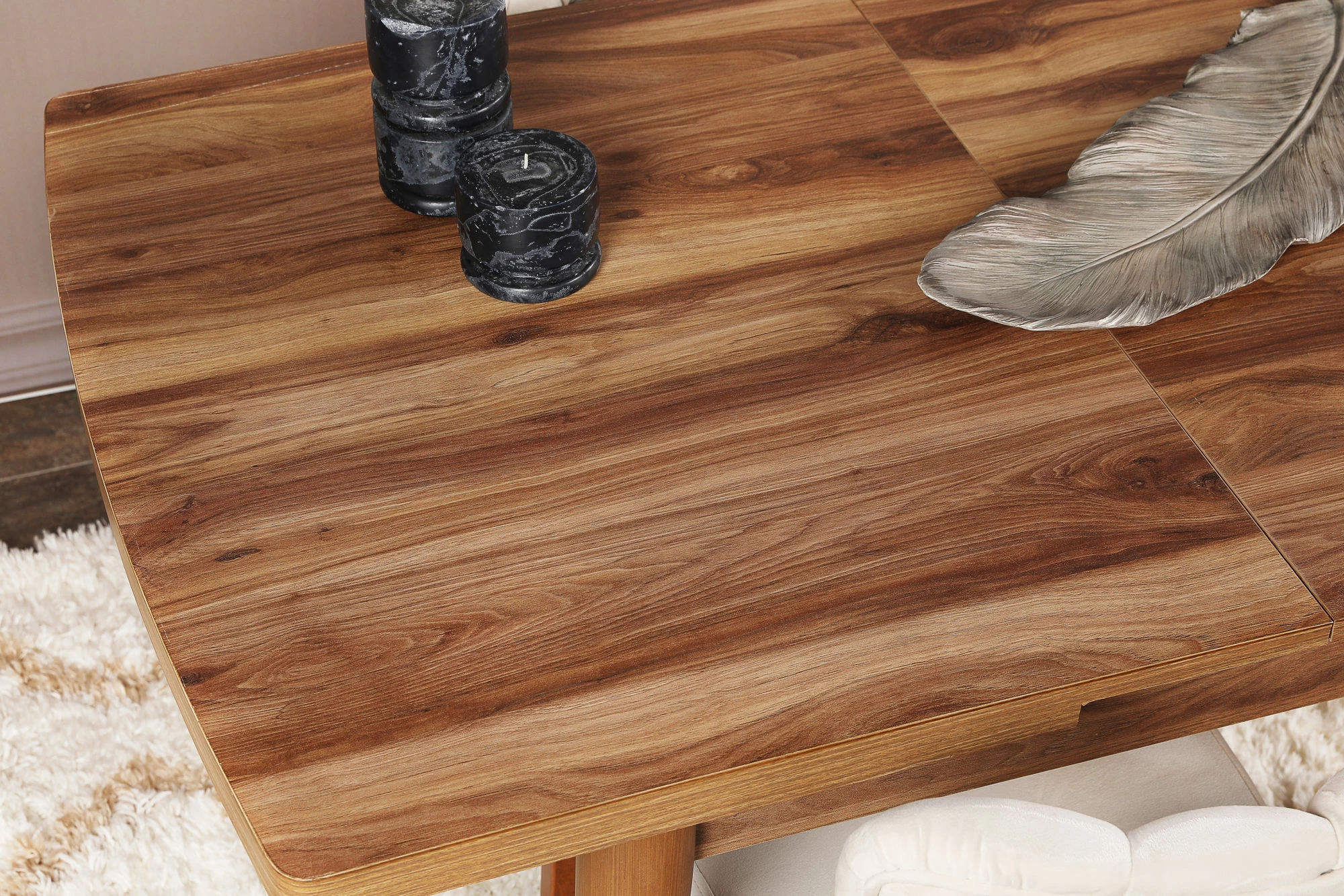 Tavolinë ngrënie me zgjatje, ngjyrë arrë, Inci 1141