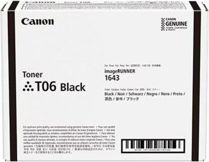Toner Canon T06 3526C002 rendiment 9,800–23,700 faqe për imageRUNNER 1643, i zi