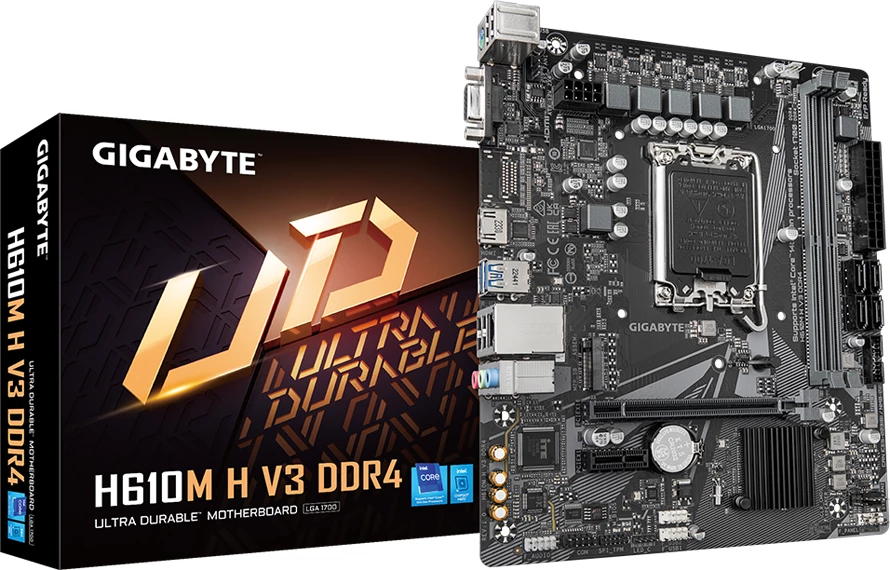 Pllakë amë GIGABYTE H610M H V3 DDR4, LGA1700, mATX, 2xDDR4, HDMI, D-Sub, GLAN, M.2, 4xSATA3