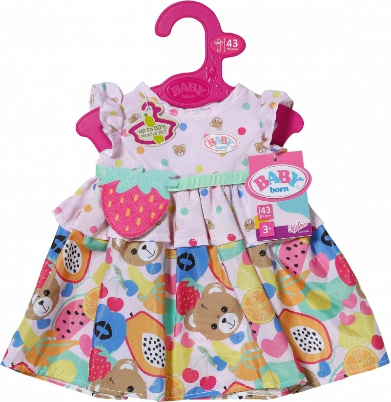 Fustan kukulle, Baby Born, Fruit Dress 838303-116725, për 43 cm, shumëngjyrësh