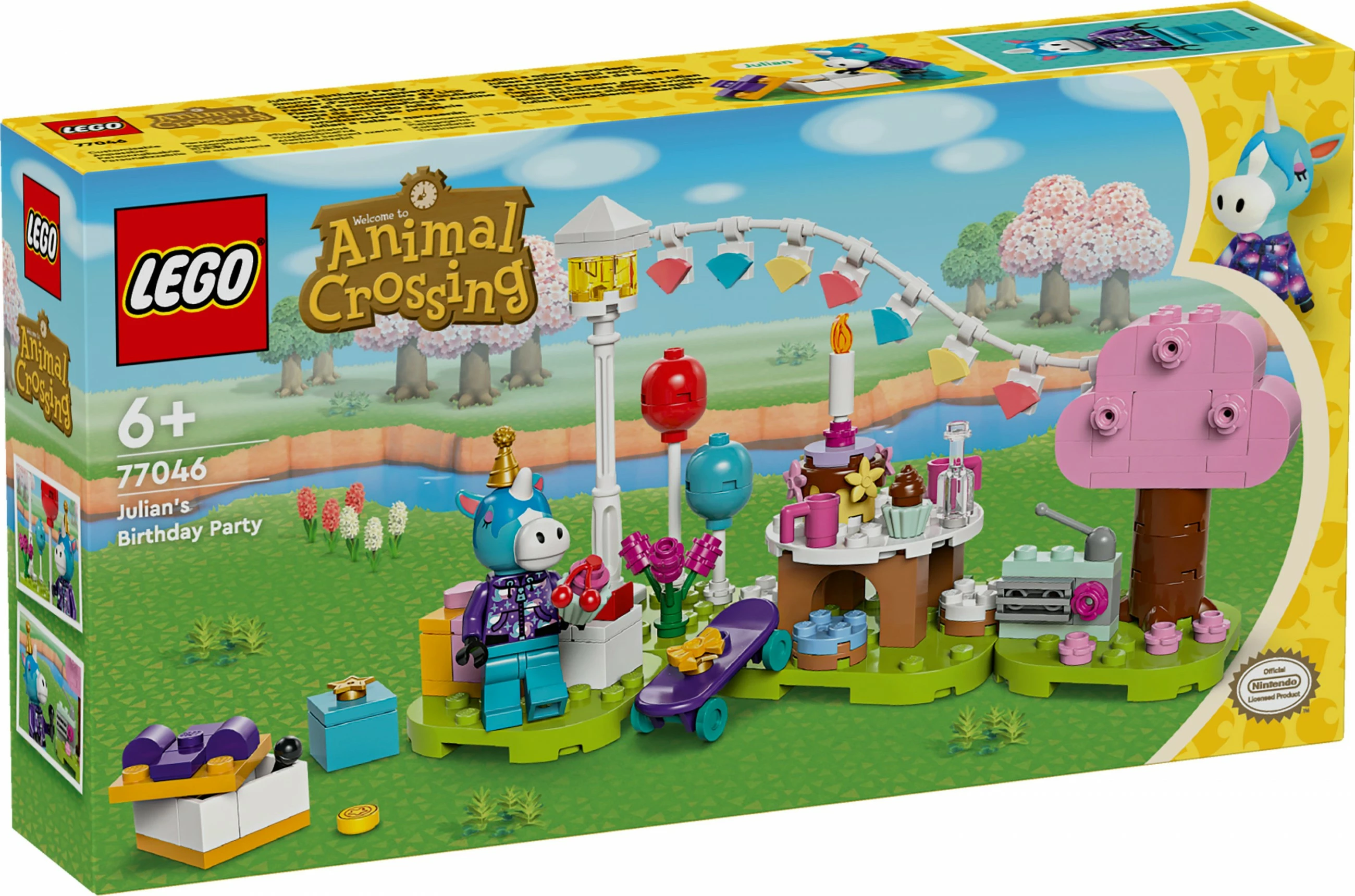 Set ndërtimi LEGO Animal Crossing 77046 Julian's Birthday Party, 170 pjesë, multikolor