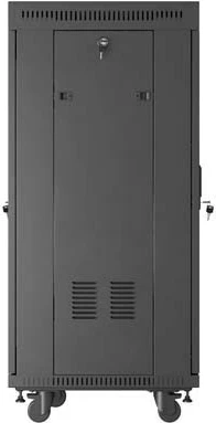 Kabinet rack LANBERG 19" 24U 600x600, standing, dyer të perforuara, me rrota, i zi