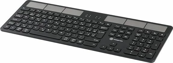Tastierë wireless Powerton SolarSlim WPKBSS-B CZSK, me karikim solar, layout CZ+SK, me numpad, e zezë