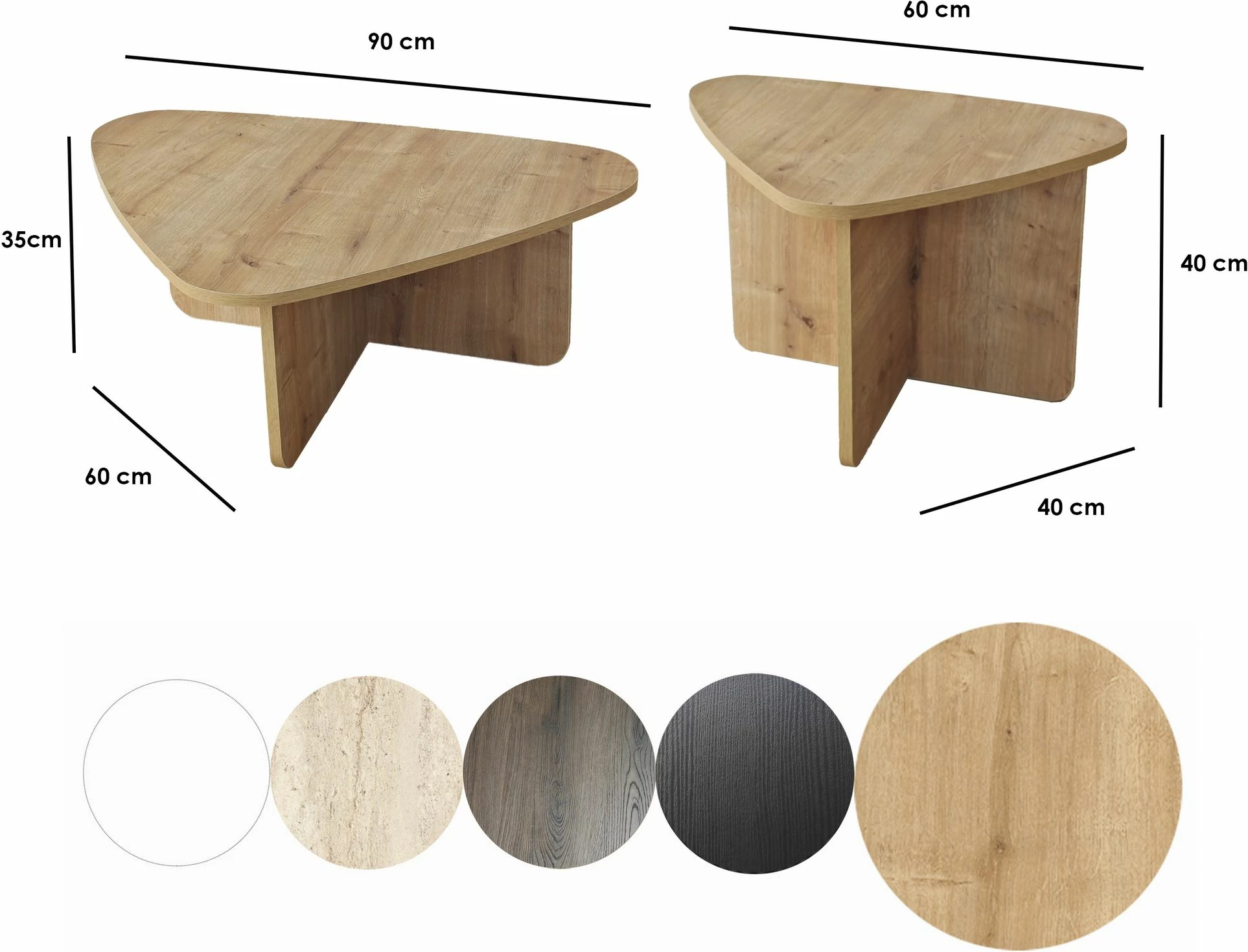 Set tavolinash kafeje Skye Decor, Ballare, ngjyrë lis safir