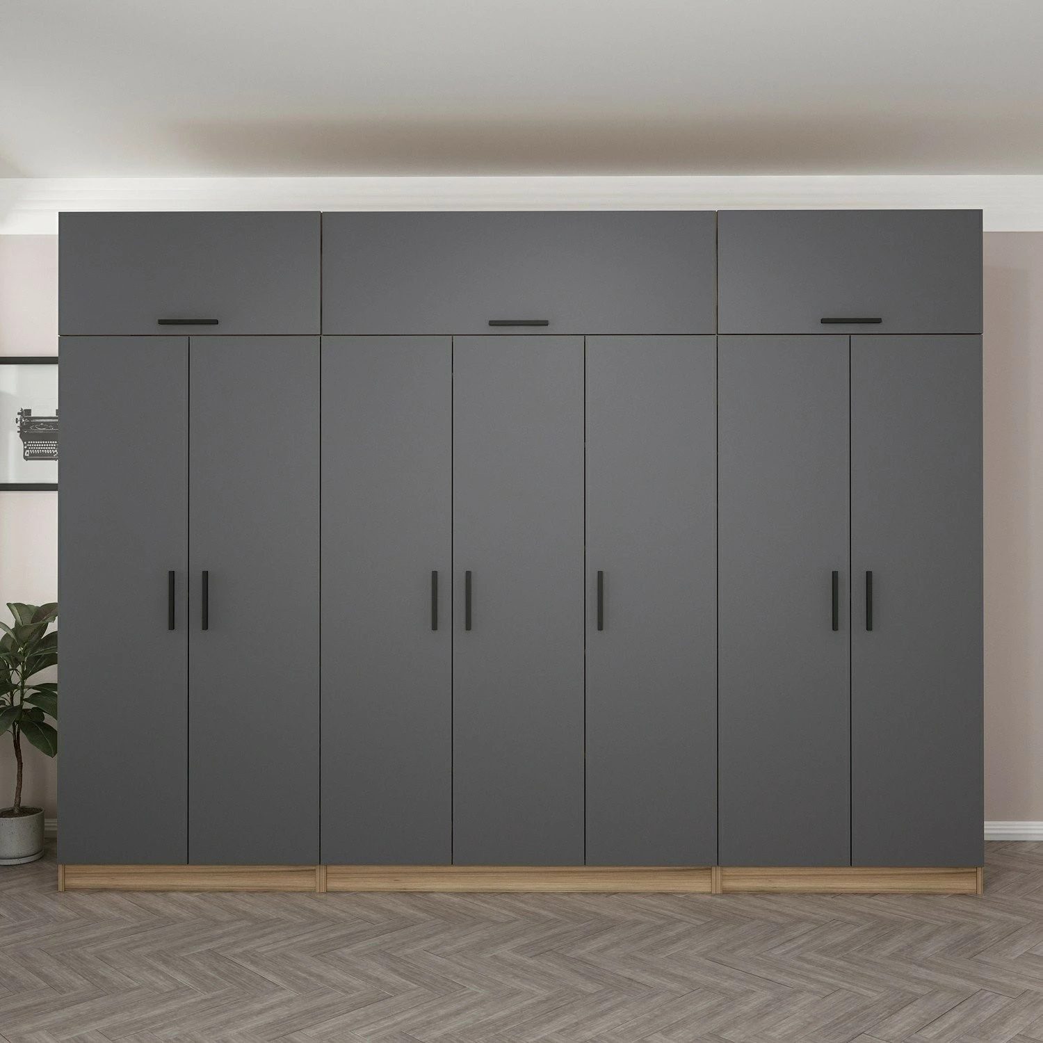 Dollap garderobe Skye Decor, anthracite & dore, Minar Kale - 7722