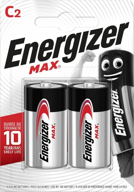 Bateri alkaline ENERGIZER MAX C LR14, 2 copë, të zeza/argjendta