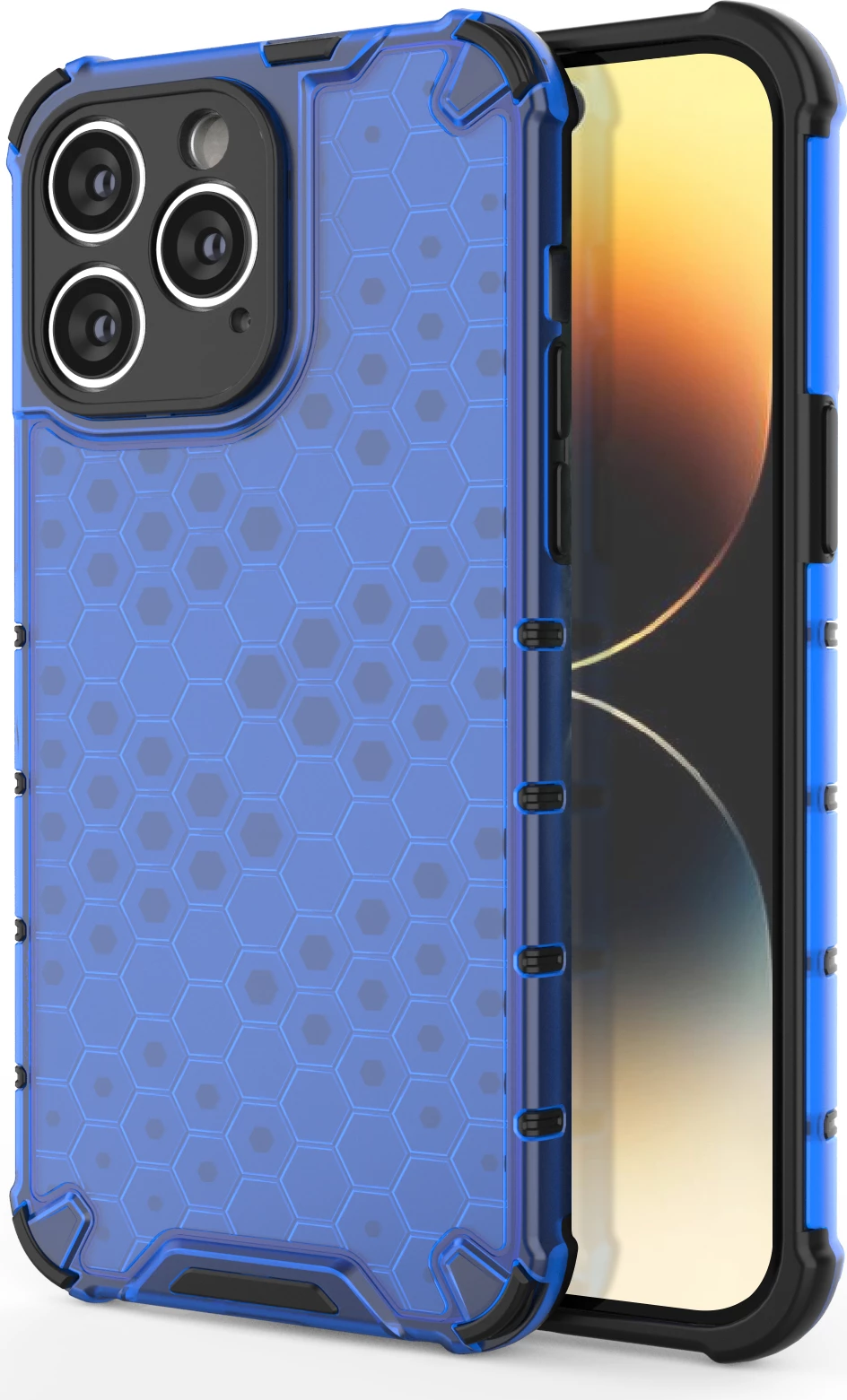 Mbështjellës Hurtel Honeycomb për iPhone 14 Pro, kaltër