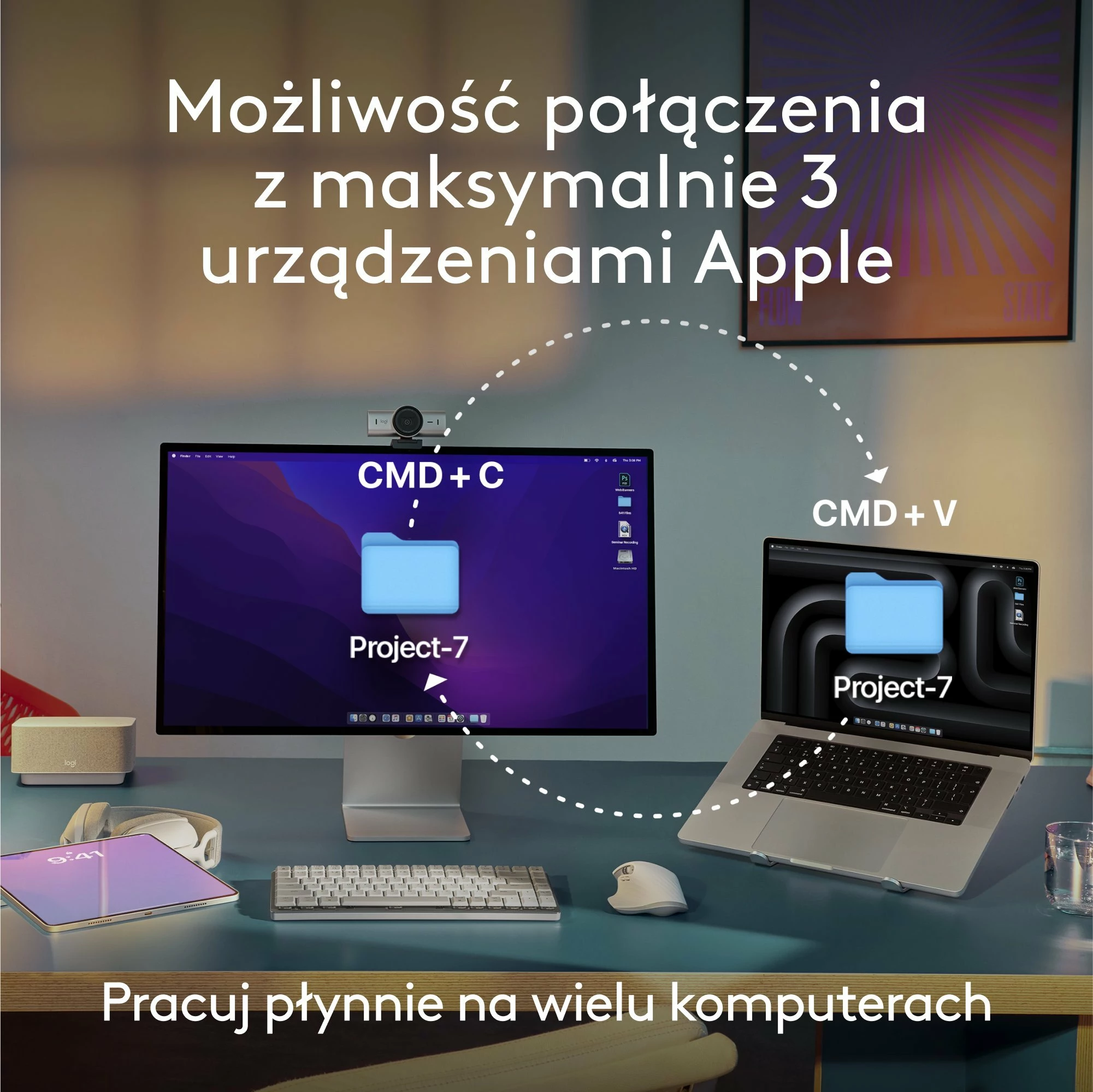 Tastierë Logitech MX Keys S for Mac 920-011638, wireless, US INTL, me ndriçim, me numpad, bardhë/gri