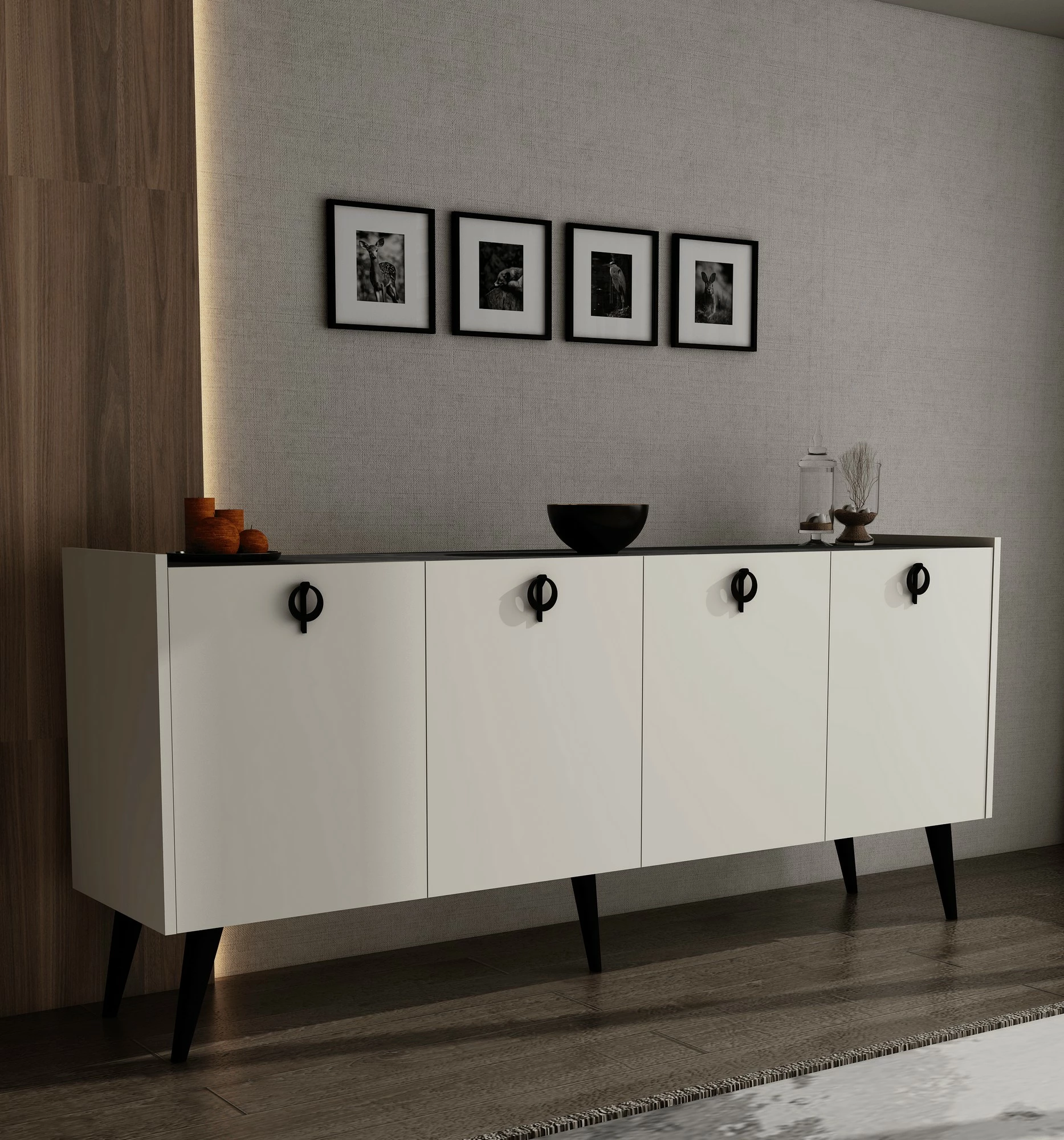 Konsol Skye Decor, ngjyrë e bardhë, Ay Tasi Kaya