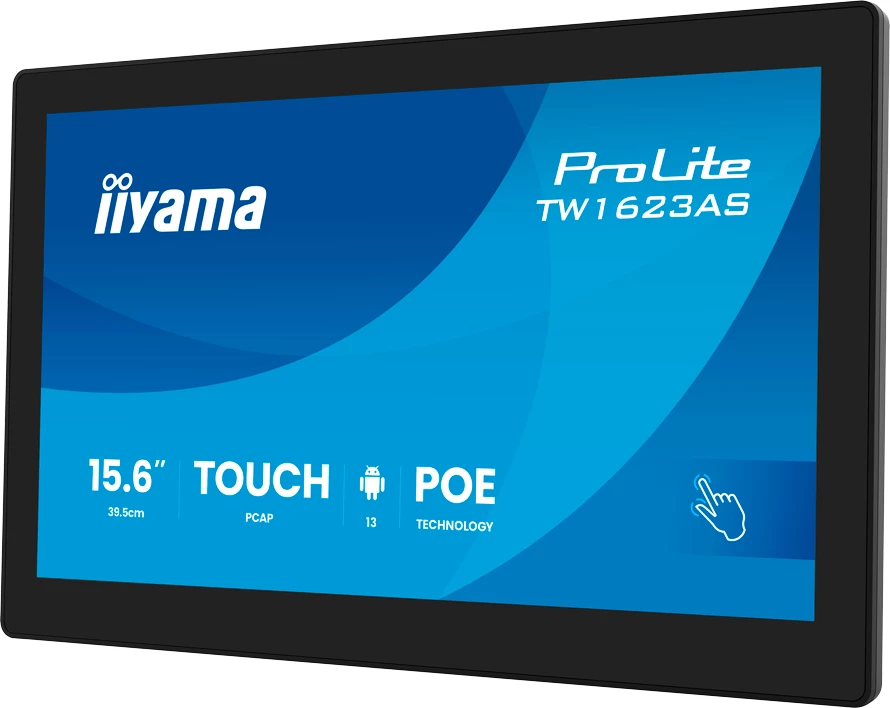 Monitor touch IIYAMA ProLite TW1623AS-B3P 15.6\" Full HD, Android 13, PCAP 10pt, PoE, i zi