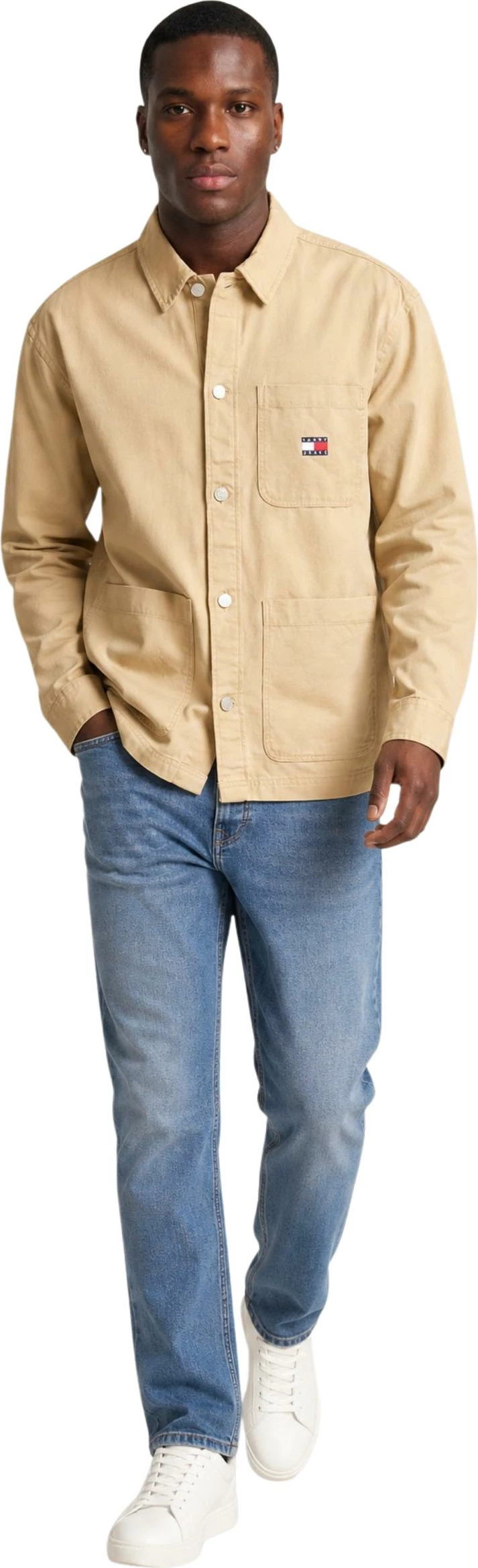 Këmishë për meshkuj Tommy Hilfiger Jeans DM0DM20236, bezhë e çelët [Madhësia: M]