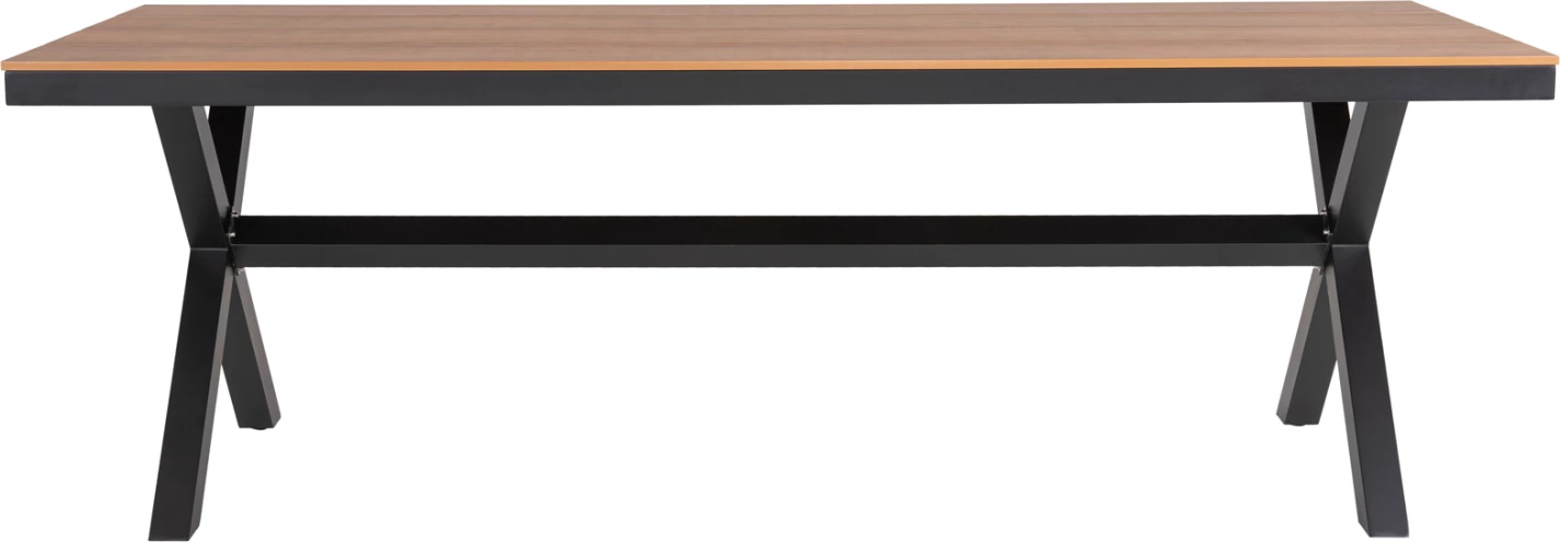 Tavolinë drejtkëndore alumini TAWNEE FH6039.01 antracit-polivud në dru natyral 219,5x89,5x73cm