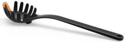 Lugë për pasta, Fiskars 1027301, 29 cm, plastikë/silikon, e zezë/portokalli