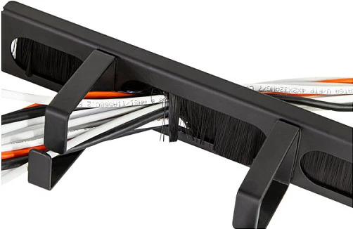 Panel menaxhimi kabllove LogiLink 19" 1U, 4 unaza çeliku, i zi